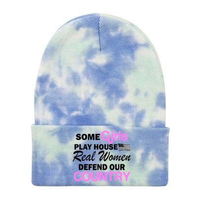 Real Women Defend Our Country Tie Dye 12in Knit Beanie