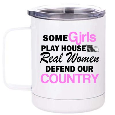 Real Women Defend Our Country 12 oz Stainless Steel Tumbler Cup