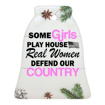 Real Women Defend Our Country Ceramic Bell Ornament