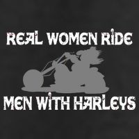 Real Women Ride Men With Harleys 7 Panel Mesh Trucker Snapback Hat