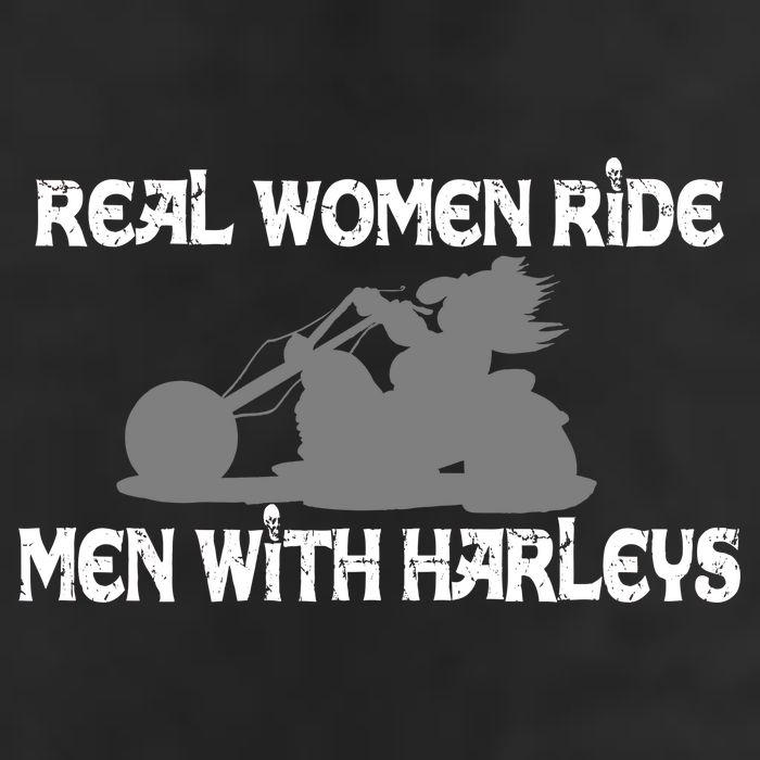 Real Women Ride Men With Harleys 7 Panel Mesh Trucker Snapback Hat