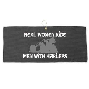 Real Women Ride Men With Harleys Large Microfiber Waffle Golf Towel