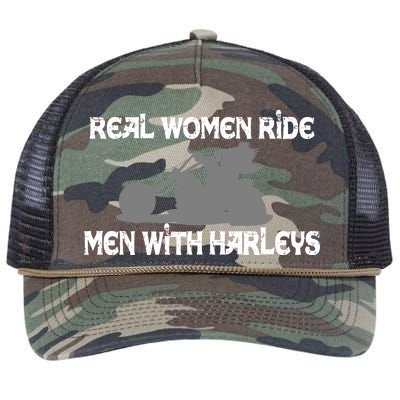 Real Women Ride Men With Harleys Retro Rope Trucker Hat Cap