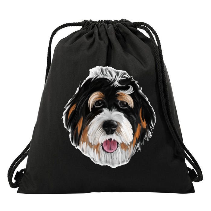 Realistic Dog Face Drawstring Bag