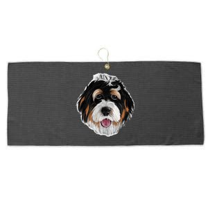 Realistic Dog Face Large Microfiber Waffle Golf Towel