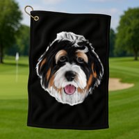 Realistic Dog Face Golf Towel
