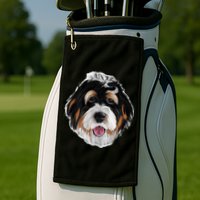 Realistic Dog Face Golf Towel
