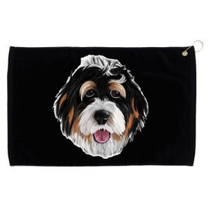 Realistic Dog Face Grommeted Golf Towel