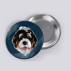 Realistic Dog Face Button