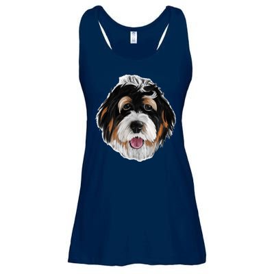 Realistic Dog Face Ladies Essential Flowy Tank