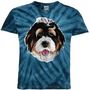 Realistic Dog Face Kids Tie-Dye T-Shirt