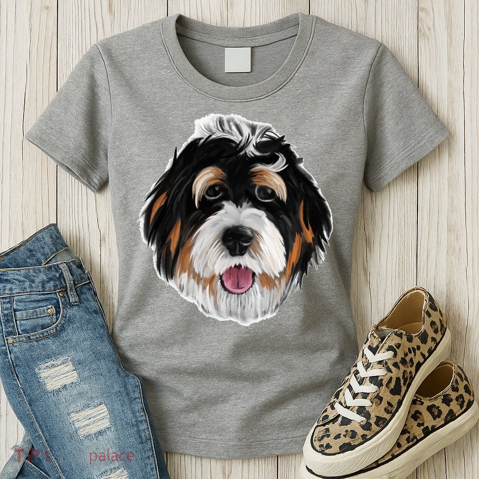 Realistic Dog Face Womens T-Shirt