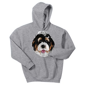 Realistic Dog Face Kids Hoodie