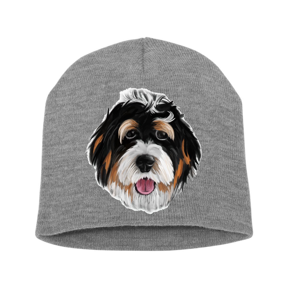 Realistic Dog Face Short Acrylic Beanie