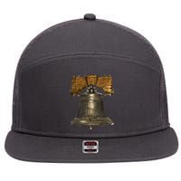 Realistic Liberty Bell 7 Panel Mesh Trucker Snapback Hat