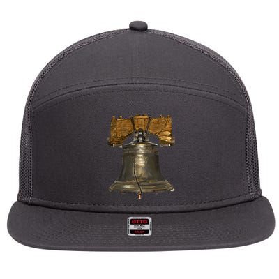 Realistic Liberty Bell 7 Panel Mesh Trucker Snapback Hat