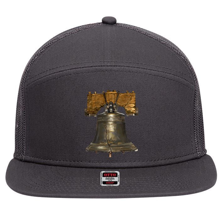 Realistic Liberty Bell 7 Panel Mesh Trucker Snapback Hat