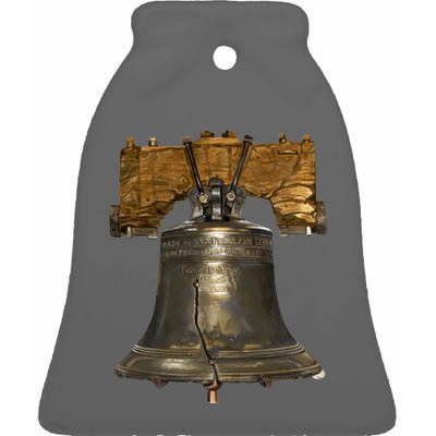 Realistic Liberty Bell Ceramic Bell Ornament