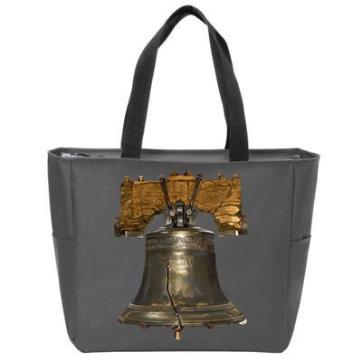 Realistic Liberty Bell Zip Tote Bag