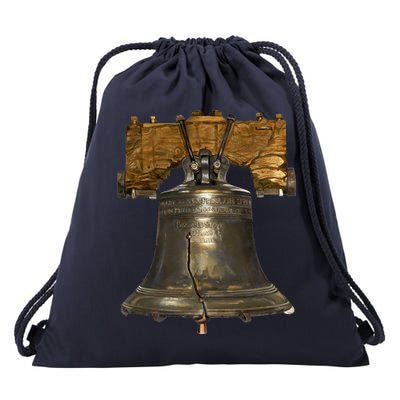 Realistic Liberty Bell Drawstring Bag