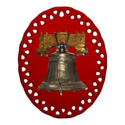 Realistic Liberty Bell Ceramic Oval Ornament