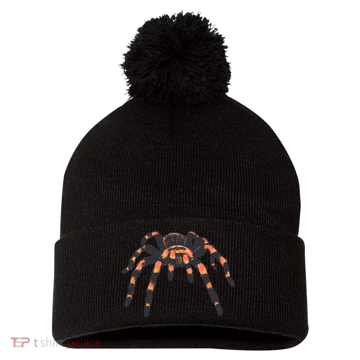 Realistic Tarantula Pom Pom 12in Knit Beanie