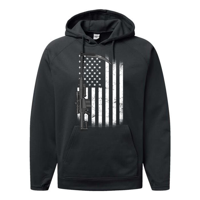 Reapers Gun Flag Performance Fleece Hoodie