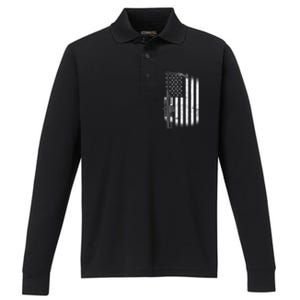 Reapers Gun Flag Performance Long Sleeve Polo