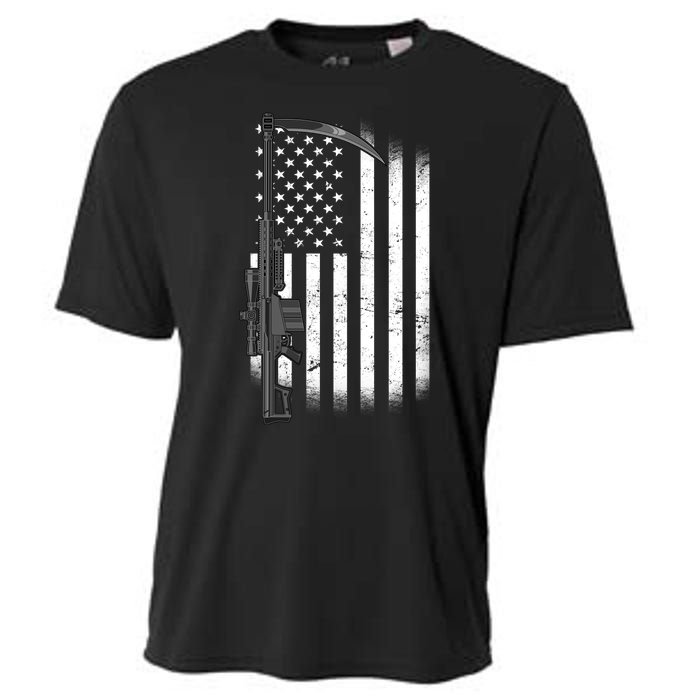 Reapers Gun Flag Cooling Performance Crew T-Shirt