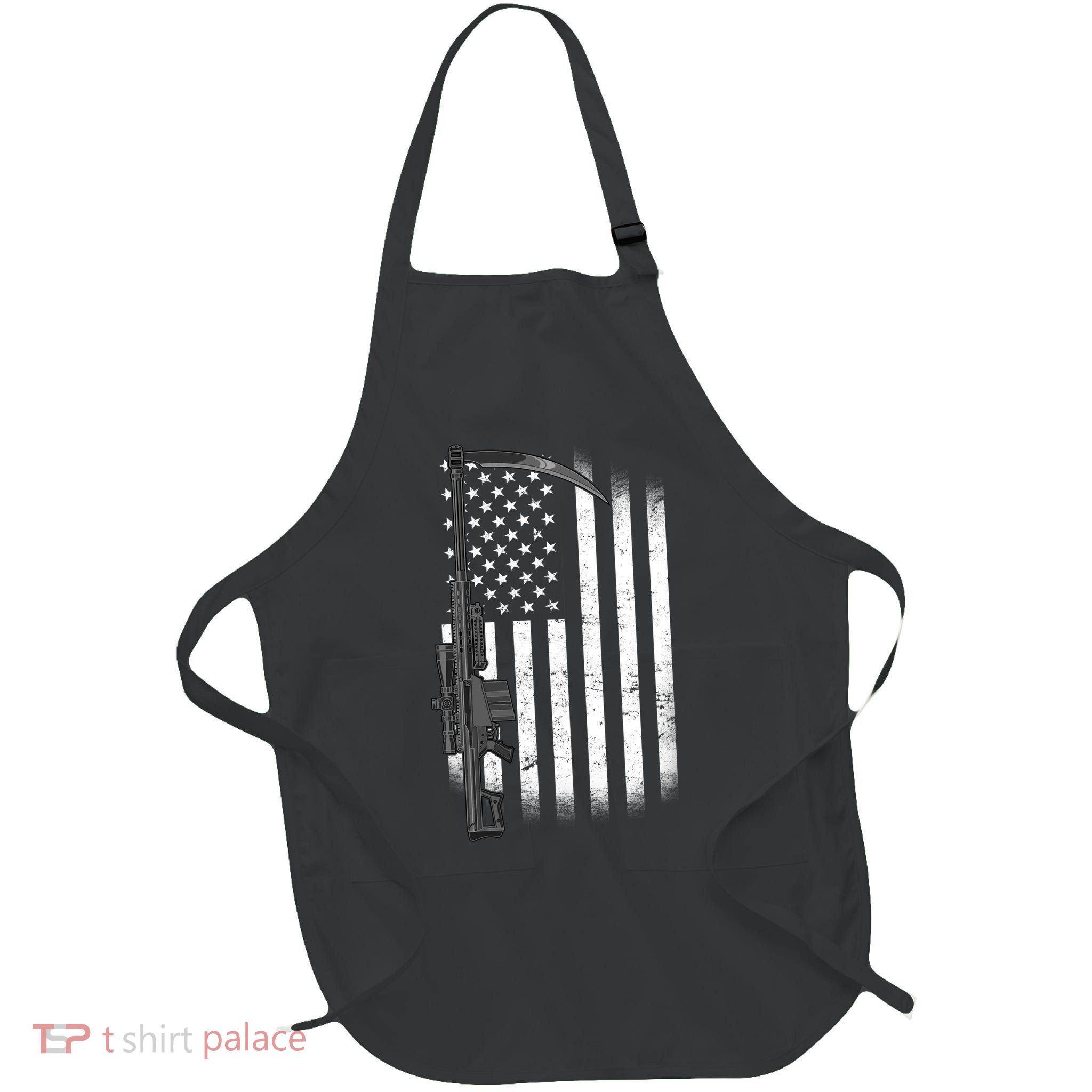 Reapers Gun Flag Full-Length Apron With Pockets