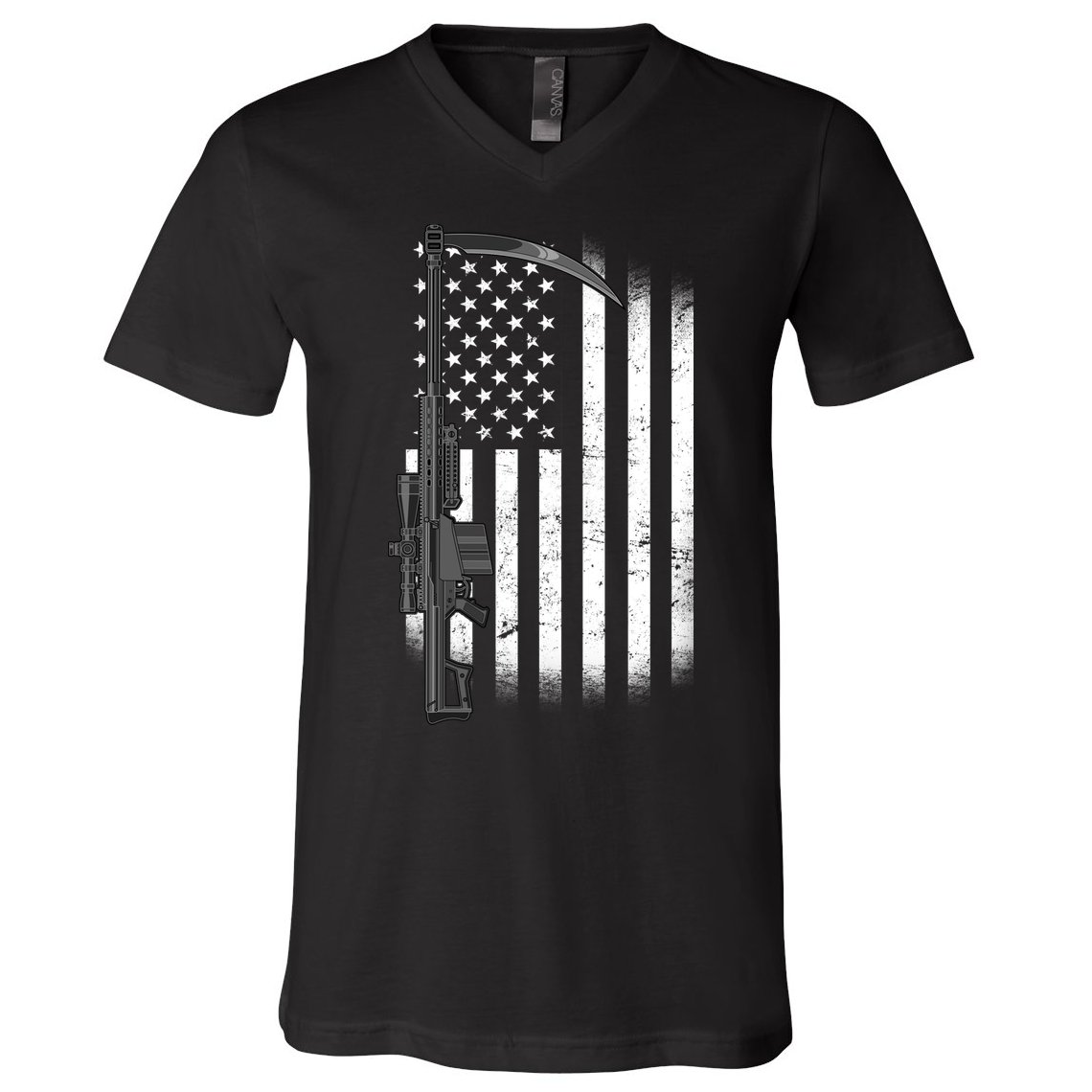 Reapers Gun Flag V-Neck T-Shirt