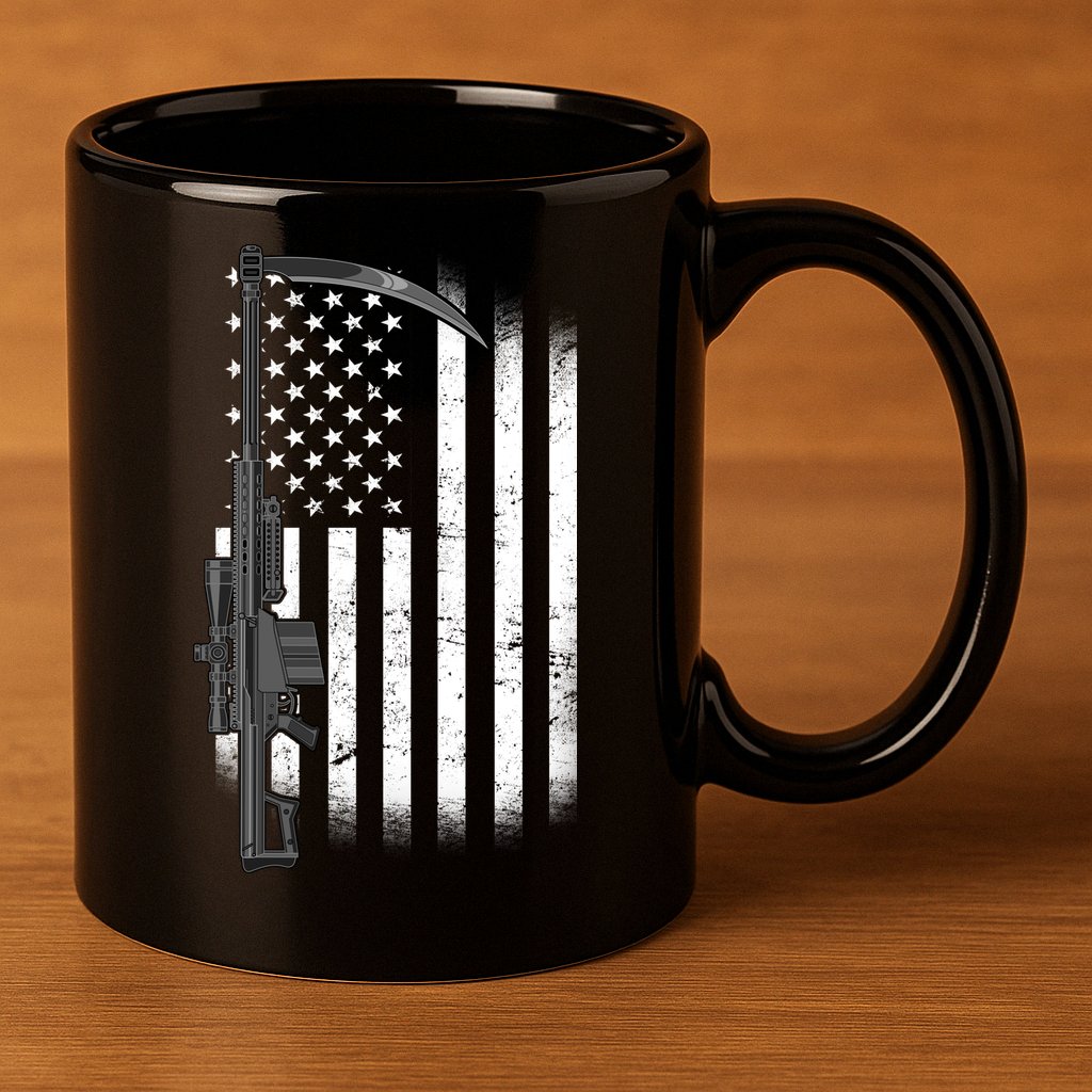 Reapers Gun Flag 11oz C Handle Ceramic Mug