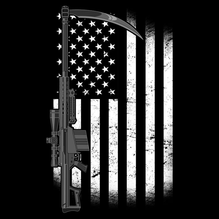 Reapers Gun Flag Flat Bill Trucker Hat