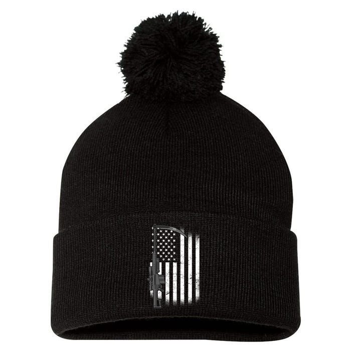 Reapers Gun Flag Pom Pom 12in Knit Beanie