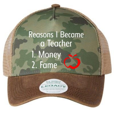 Reasons I Became A Teacher Funny Legacy Tie Dye Trucker Hat