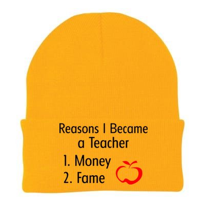 Reasons I Became A Teacher Funny Knit Cap Winter Beanie