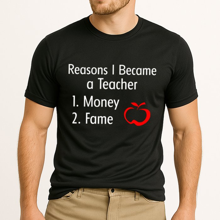 Reasons I Became A Teacher Funny Cooling Performance Crew T-Shirt