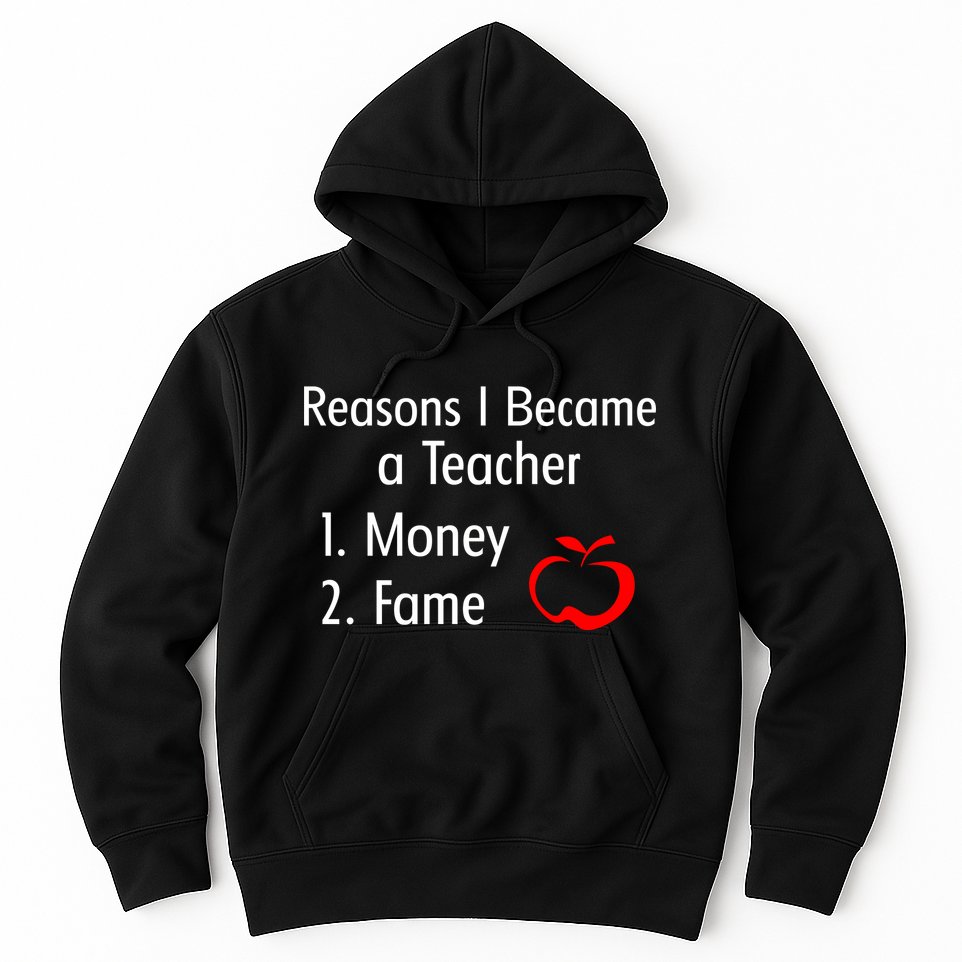 Reasons I Became A Teacher Funny Hoodie