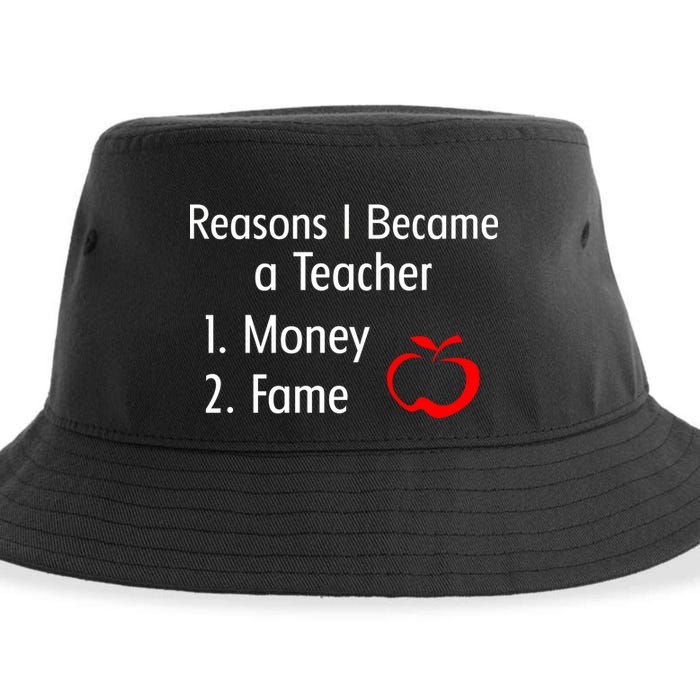 Reasons I Became A Teacher Funny Sustainable Bucket Hat
