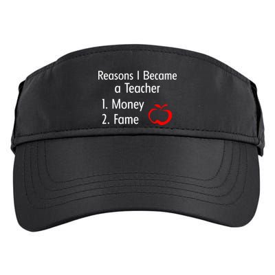 Reasons I Became A Teacher Funny Adult Drive Performance Visor