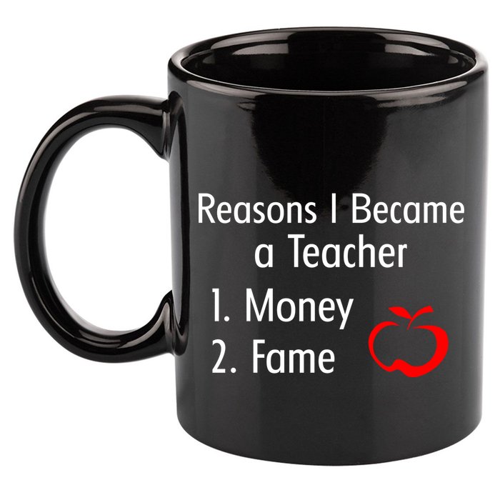 Reasons I Became A Teacher Funny 11oz C Handle Ceramic Mug