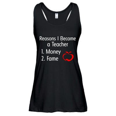 Reasons I Became A Teacher Funny Ladies Essential Flowy Tank