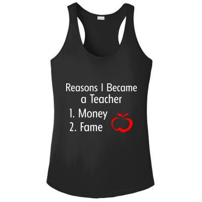 Reasons I Became A Teacher Funny Ladies PosiCharge Competitor Racerback Tank