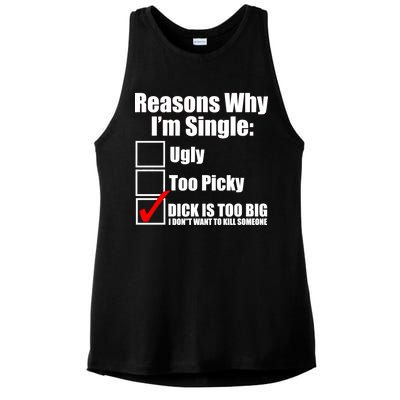 Reasons Why Im Single Ugly Picky Dick Too Big Mens Funny Ladies PosiCharge Tri-Blend Wicking Tank