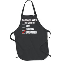 Reasons Why Im Single Ugly Picky Dick Too Big Mens Funny Full-Length Apron With Pockets