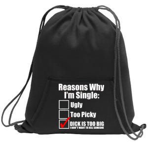 Reasons Why Im Single Ugly Picky Dick Too Big Mens Funny Sweatshirt Cinch Pack Bag