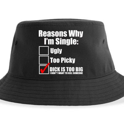 Reasons Why Im Single Ugly Picky Dick Too Big Mens Funny Sustainable Bucket Hat