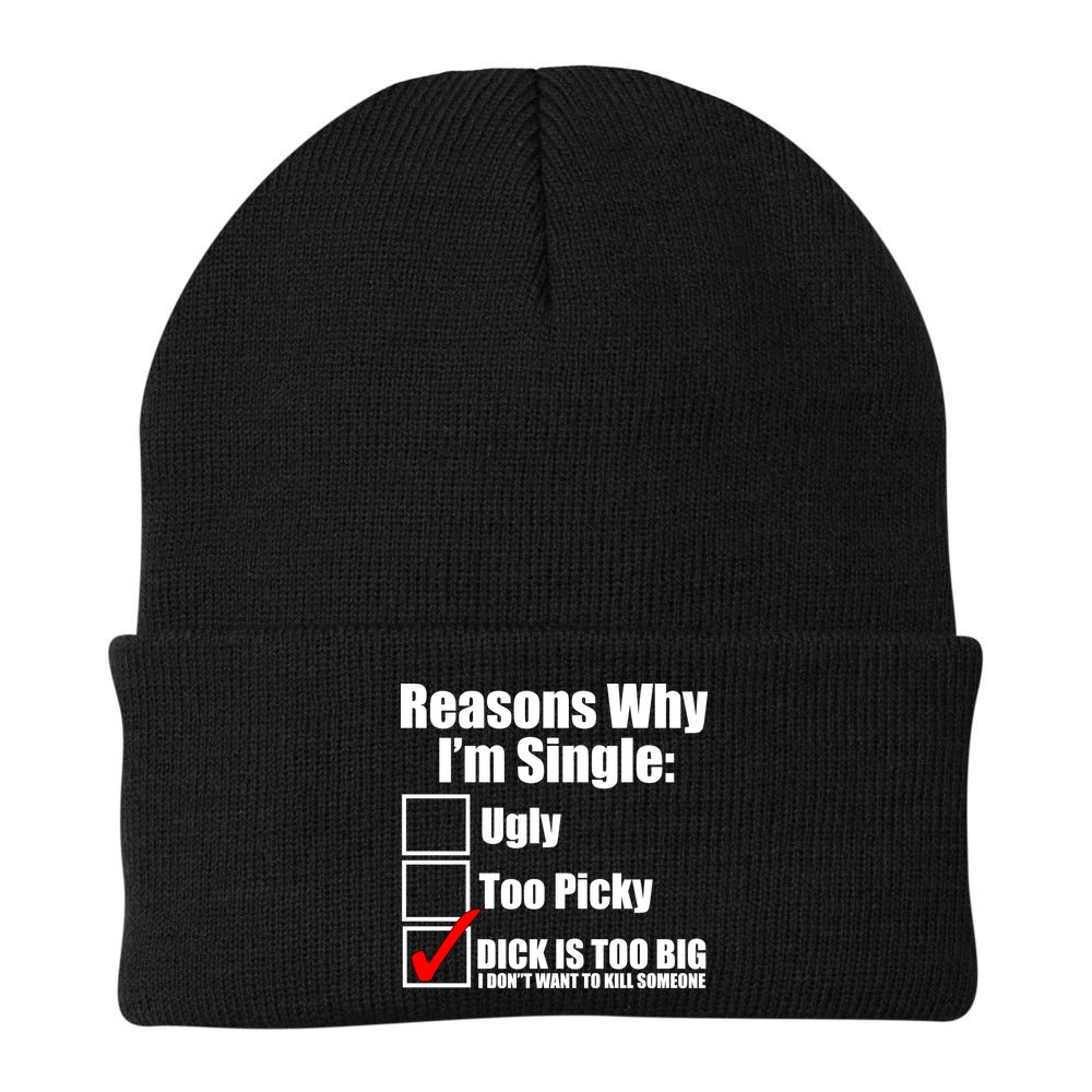 Reasons Why Im Single Ugly Picky Dick Too Big Mens Funny Beanie