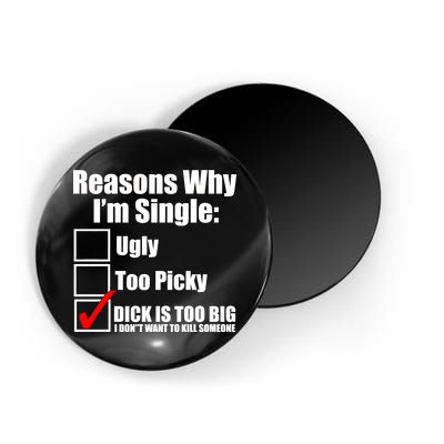 Reasons Why Im Single Ugly Picky Dick Too Big Mens Funny Magnet