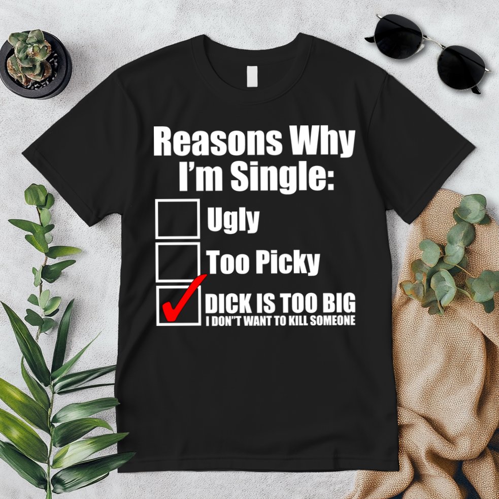 Reasons Why Im Single Ugly Picky Dick Too Big Mens Funny Premium T-Shirt